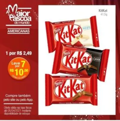 Chocolate kitkat | 7 unidades por R$10
