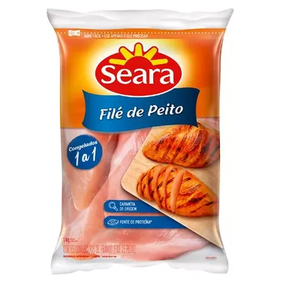 (regional)Filé de Peito de Frango Congelado Seara 1Kg