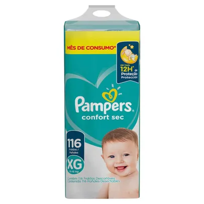 [Regional] 60% na 2° un - Fralda Descartável Infantil Pampers Confort Sec XG 116 Unidades