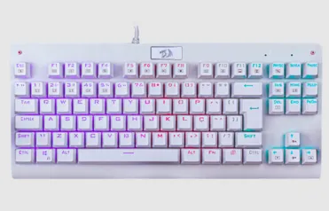 Teclado Mecânico Gamer Dark Avenger Redragon K568W-RGB Branco Switch Outemu Azul ABNT2 | R$ 202