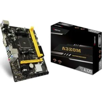 Placa Mãe Biostar A320MH, Chipset A320, AMD AM4, mATX, DDR4 | R$370