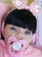 Boneca Reborn Bebê Realista 14 Itens Menina Morena Linda Enxoval