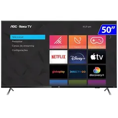 Smart TV AOC Roku LED 50 Polegadas 4K UHD Wi-Fi 50U6125/78G