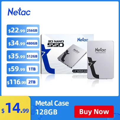 SSD Netac 1Tb sata com case em metal