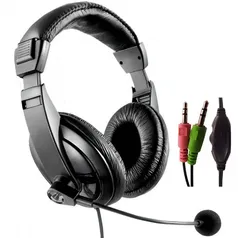 Fone de Ouvido Headset Com Microfone Flexível  Giant Multilaser Preto