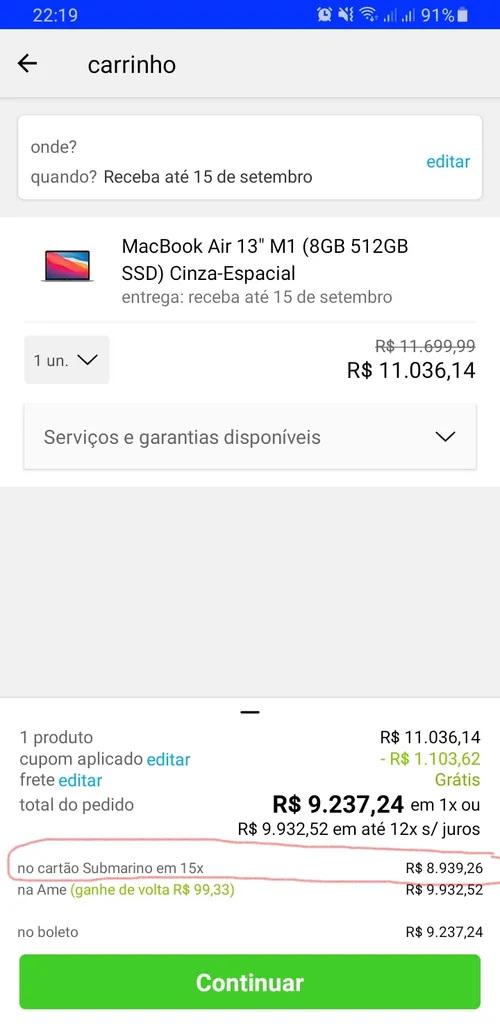 Imagem na descrição da promoção