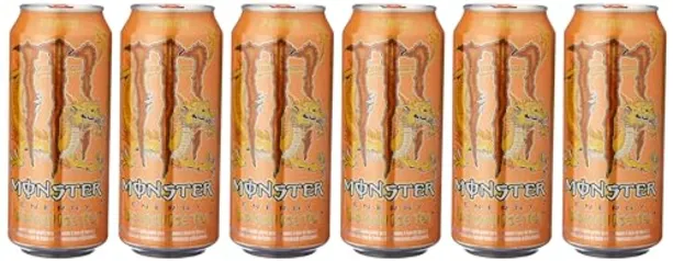 (PRIME) Pack de Energético Monster Dragon Tea Pêssego lata 473ml 6 unidades