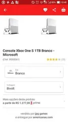 Console Xbox One S 1TB Branco - Microsoft - R$1277