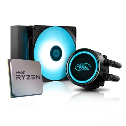 Processador AMD Ryzen 5 5600X 4.6GHz + Water Cooler DeepCool Gammaxx L120T Blue | R$ 2114