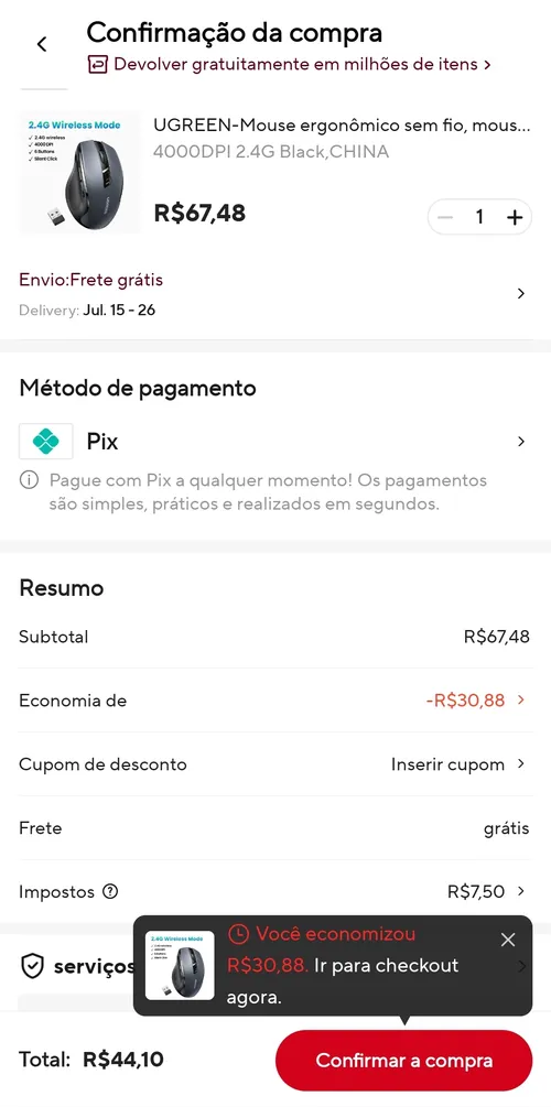 Imagem na descrição da promoção