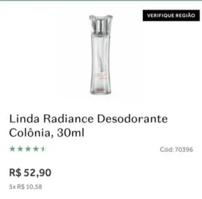 Linda Radiante desodorante Colônia 30 ml - R$16