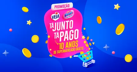 Promoção Veja e Vanish Tá Junto Tá Pago 10 Anos de Supermercado Grátis