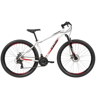 Bicicleta Aro 29 Caloi Vulcan com 21 Marchas, Quadro 15" e Suspensão Dianteira - Branca