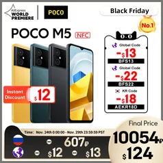 POCO M5 Smartphone 4GB 64GB NFC 90Hz 50mp Versão Global