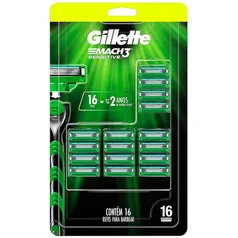 Carga para Aparelho de Barbear Gillette Mach3 Sensitive - 16 unidades