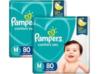 Kit Fraldas Pampers Confort Sec M, G e XG, 6 a 10kg - (2x) 80 unid cada | R$95