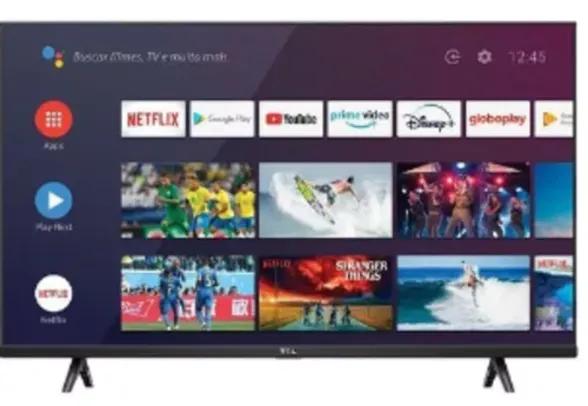 Smart TV LED 32" HD TCL 32S615 com Design Sem Bordas Bluetooth Google Assistant e Android TV