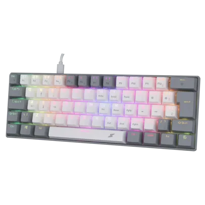 Teclado Mecânico Gamer SuperFrame Crepz, Rainbow, Switch Outemu Blue, ABNT2, White/Grey, SF-CREPZ-RA