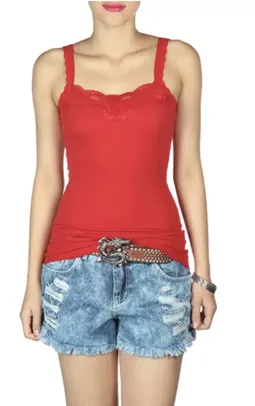 Blusa Rock Lily Mary alças finas renda