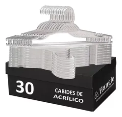 Cabides Kit 30 Unidades De Acrilico Transparente Adulto