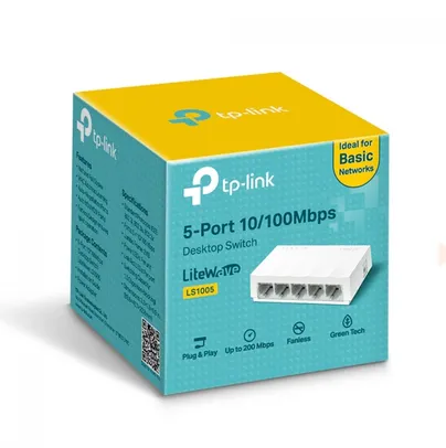 Switch TP-Link LS1005, 5 Portas 10/100 Mbps,  Fast Ethernet 