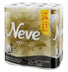 Papel Higiênico Neve Supreme Folha Tripla 20 m de 24 uni R$24