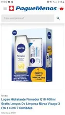 Loçao Hidratante Firmador Q10 400ml Gratis Lenços De Limpeza Nivea Visage 3 Em 1 Com 7 Unidades