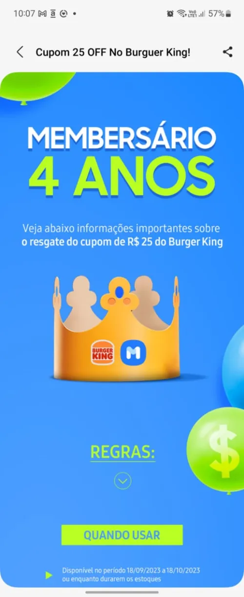 Imagem na descrição da promoção