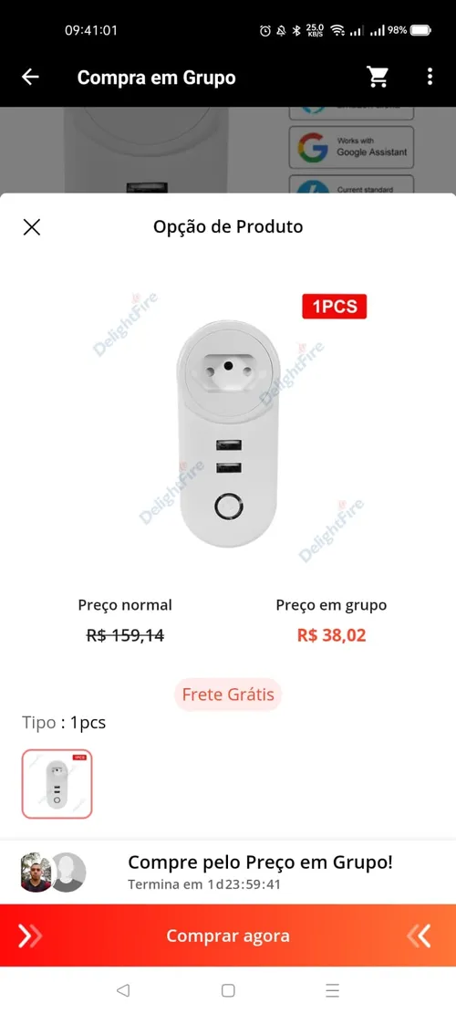 Imagem na descrição da promoção