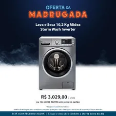 Máquina Lava e Seca 10,2 Kg Midea Storm Wash Inverter | R$3.029