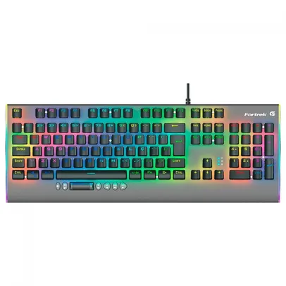 Teclado Gamer Mecânico Fortrek Cruiser, RGB, Switch KRGD Crystal, Gray