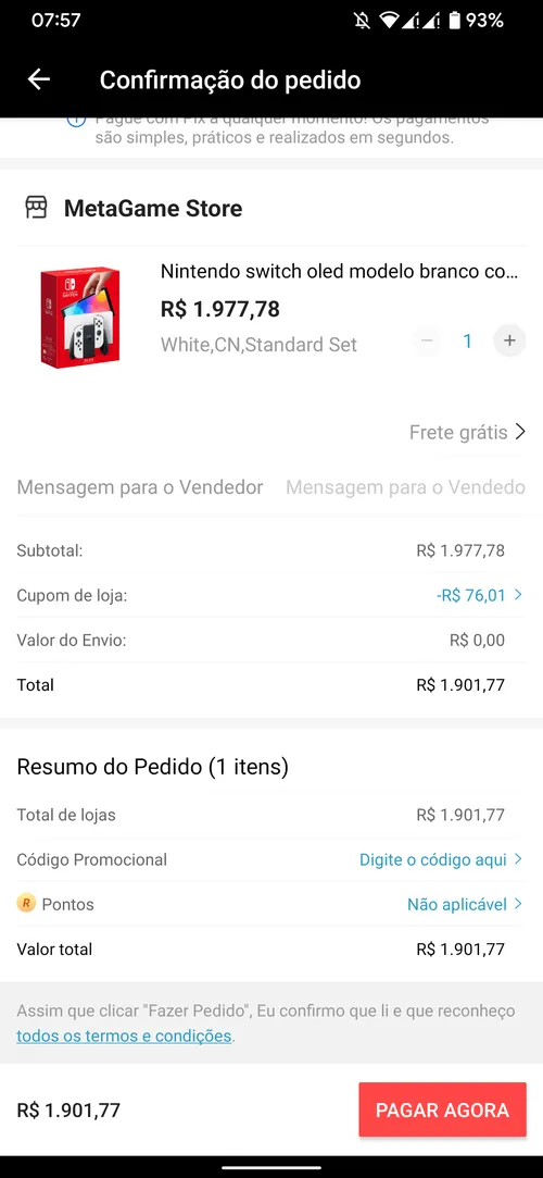 Imagem na descrição da promoção