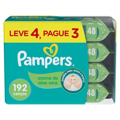 Pampers Lenços Umedecidos Aroma De Aloe Vera - 192 Unidades