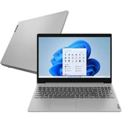 [AME R$1403] Notebook Lenovo Ultrafino Ideapad 3i I3 10110u 4Gb 256 GB SSD W11 Tela 15"