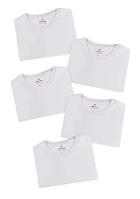  Blusa Basicas Hering Kit de 5 masculino, Branco, M