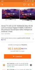 [Com AME R$2.324]  TV LG SMART 55 4K UK6530  - R$2.449