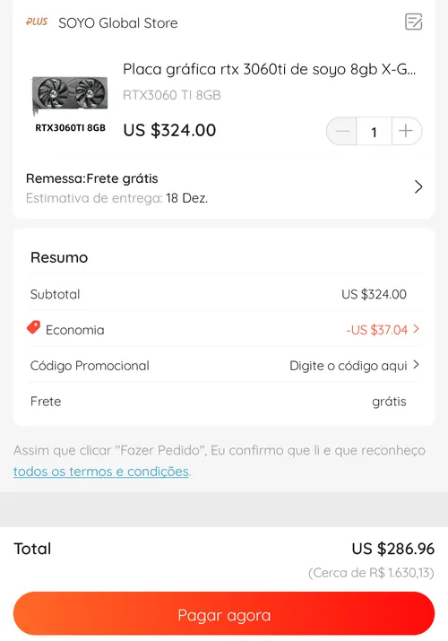 Imagem na descrição da promoção