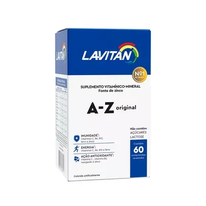 [Leve 2 Pague 1] Suplemento Vitamínico-Mineral Lavitan A-Z Original - 60 Comprimidos