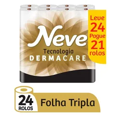 Papel Higiênico Neve Supreme Dermacare Folha Tripla - 24 Rolos