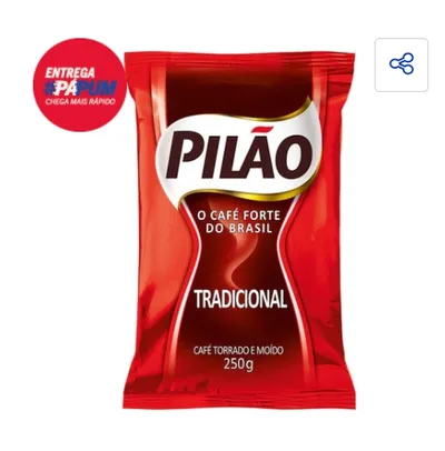 Café Pilão Torrado e Moído Tradicional Almofada 250g