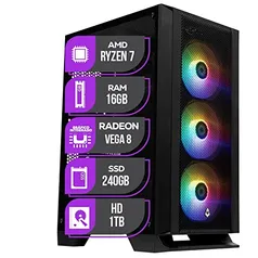 PC Gamer Mancer, AMD Ryzen 7 5700G, RTX 3060 12GB, 16GB DDR4, SSD 240GB, HD 1TB, Fonte 500W 80 Plus