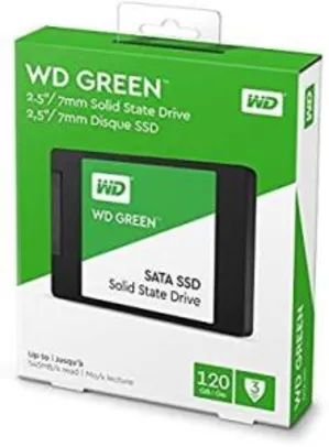 [Prime] SSD WD Green 2.5´ 120GB SATA III 6Gb/s Leituras: 545MB/s e Gravações: 430MB/s
