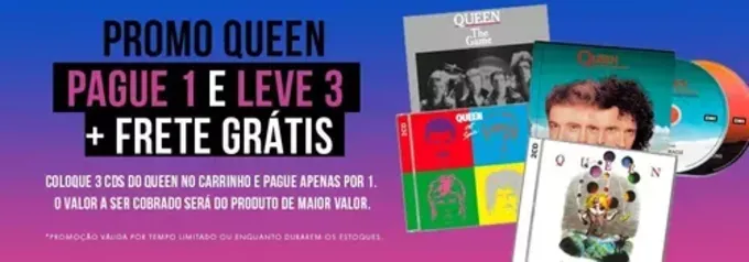 QUEEN - Leve 3 CD's pague 1 CD + FG