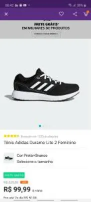 Tênis Adidas Duramo Lite 2 Feminino - Preto e Branco - Somente tam. 34