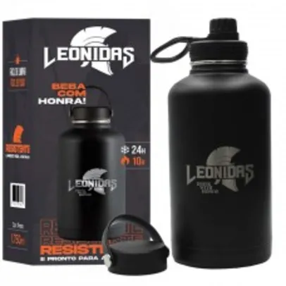 Garrafa Térmica Leonidas, 1.750ml, Quente ou Frio, Metal, Preto