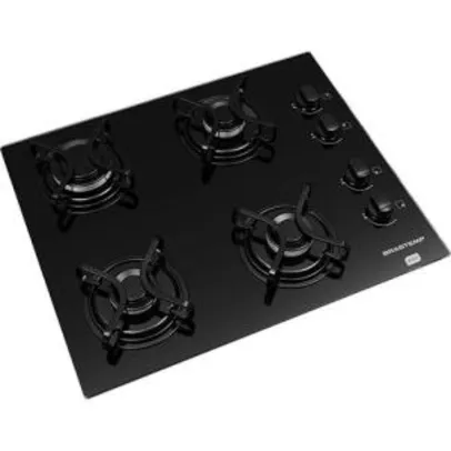 [AME] Cooktop Gás Ative! 4 Bocas Vidro Bivolt Preto - BDD61 - Brastemp - R$399 (com AME, R$299)