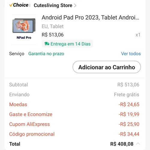 Imagem na descrição da promoção