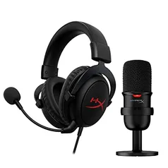 Kit Streamer HyperX: Headset Cloud Core + Microfone Condensador SoloCast