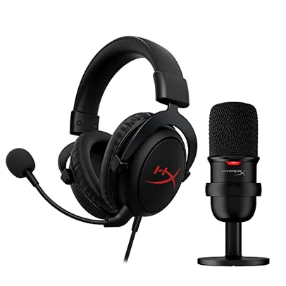 Kit Streamer HyperX: Headset Cloud Core + Microfone Condensador SoloCast