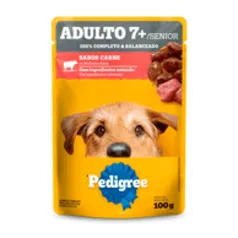 Ração Úmida Pedigree Sachê Cães Adultos Sênior 7+ Anos Carne ao Molho